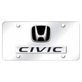 Dual Chrome on Chrome License Plate - Officially Licensed for Honda Civic