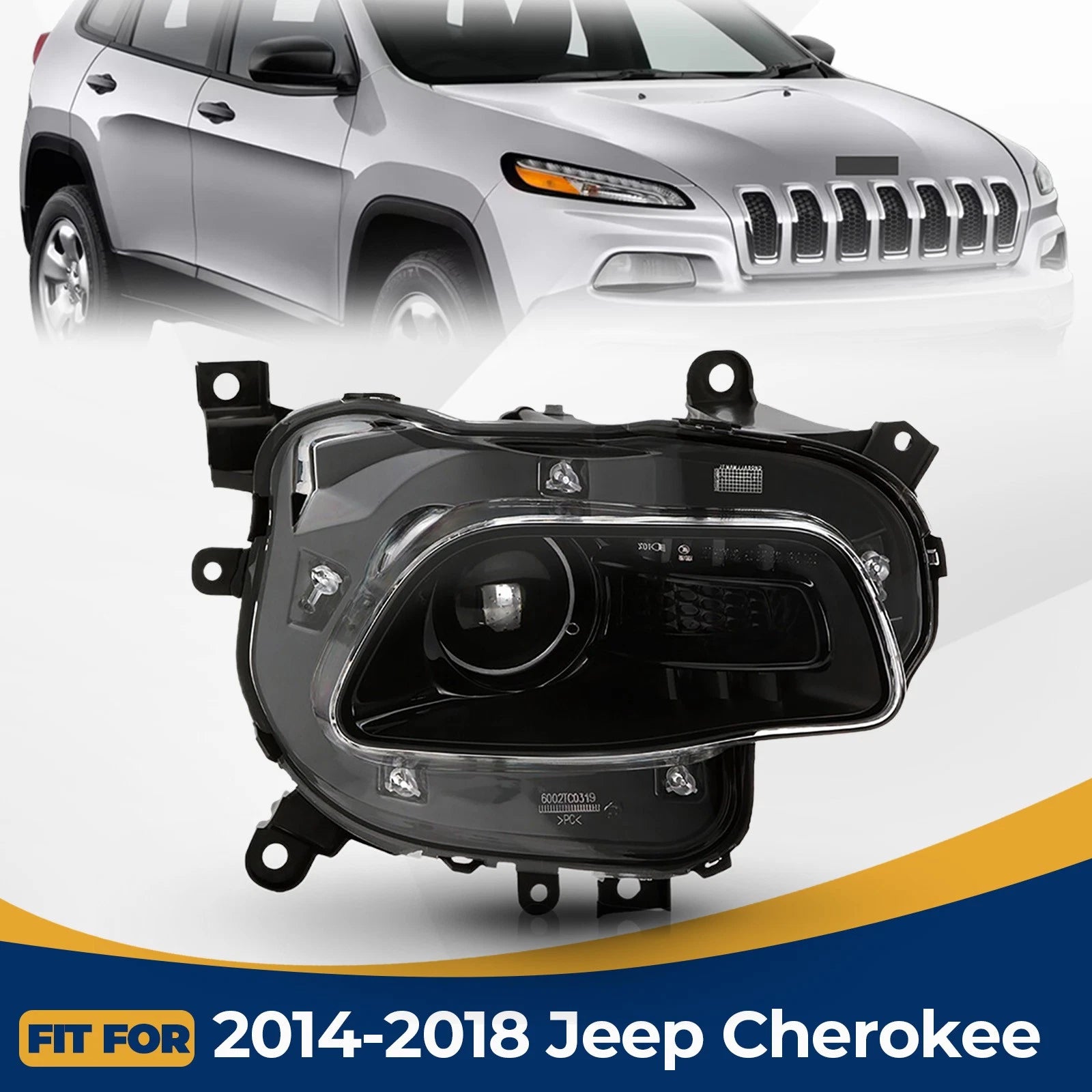 HID Xenon Headlight for Jeep Cherokee (2014–2018) Right Passenger Side