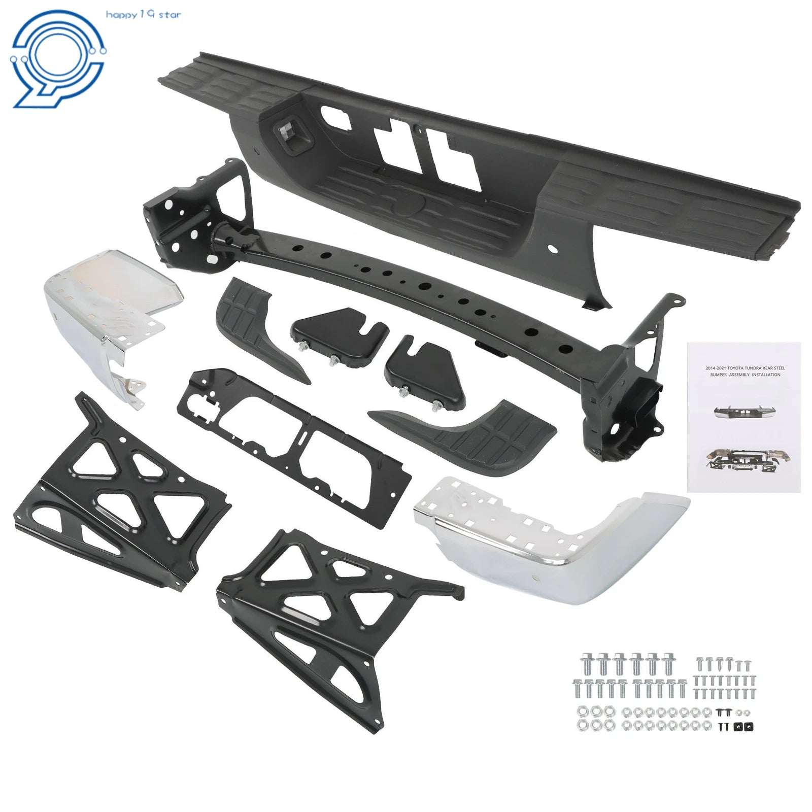 Steel Chrome Rear Step Bumper for Toyota Tundra (2014-2021)
