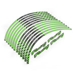 Set of 2 Green Motorcycle Wheel Rim Tape Decal Stripes 17" 18" Universal
