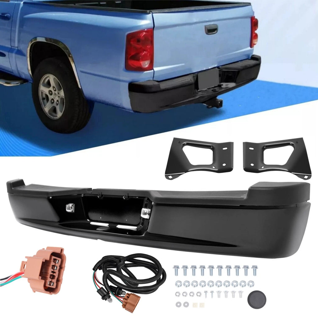 Black Steel Rear Bumper Assembly for Dodge Dakota/Ram Dakota (2005–2011)