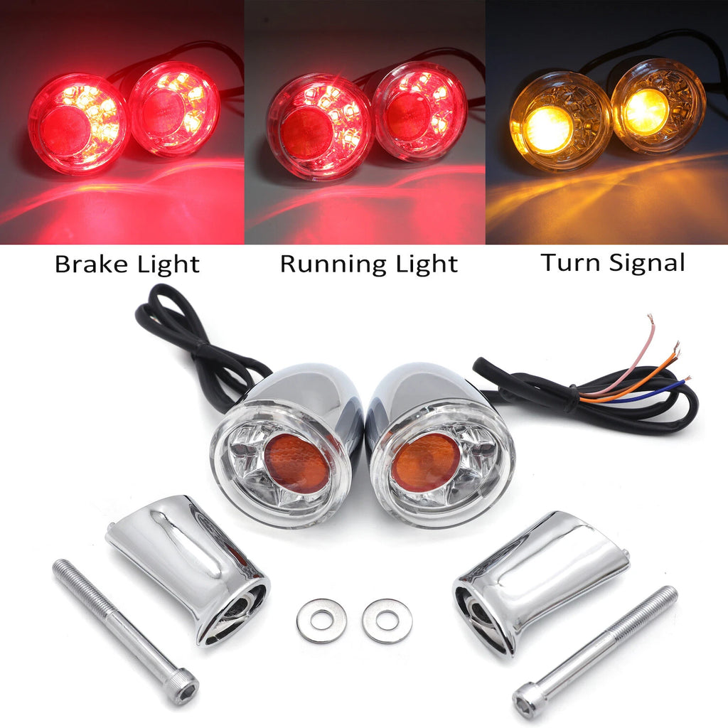 Clear LED Rear Running Brake Turn Signal Indicator Light for Harley XL 883 1200 (2004–2023)