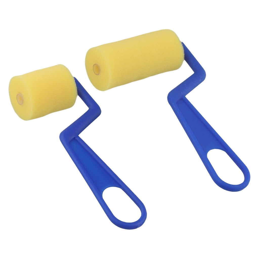 2X Yellow Sponge Roller Brush Set for Kids Art Craft DIY Foam Painting