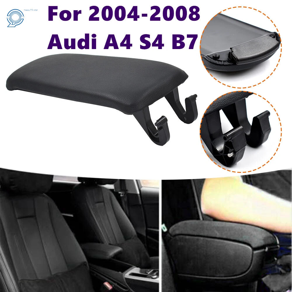 PU Leather Center Console Armrest Cover for Audi A4 S4 A6 (2004–2008)