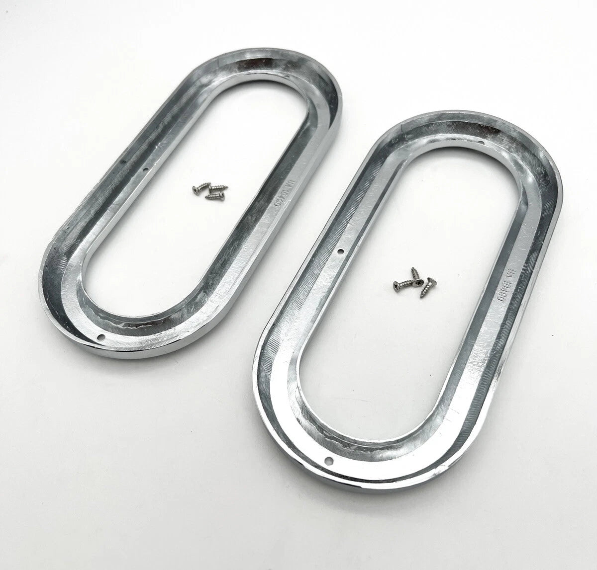 Chrome Semi Truck Trailer Light Bezels for 6 Inch Oval Lights (Qty 1)
