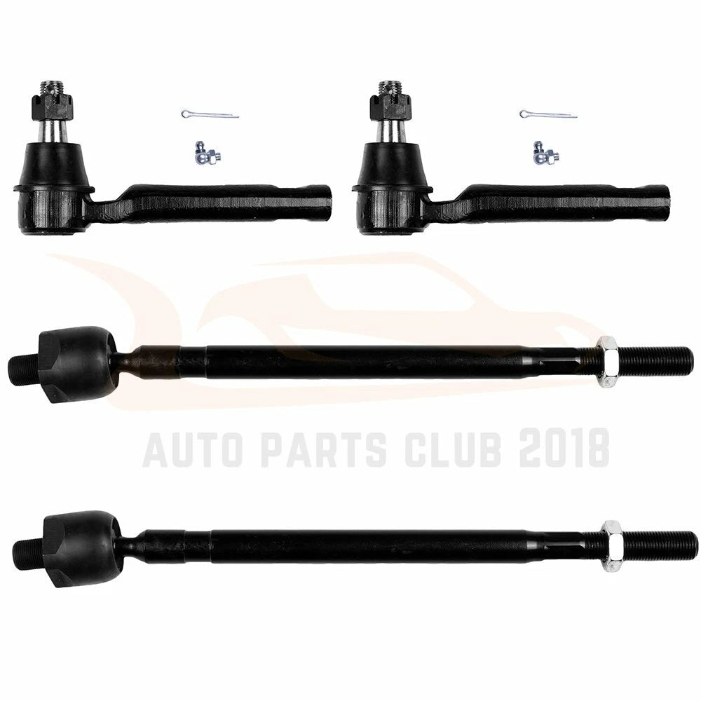 Set of 4 Inner Outer Tie Rod Ends for Nissan Quest (2004–2009)
