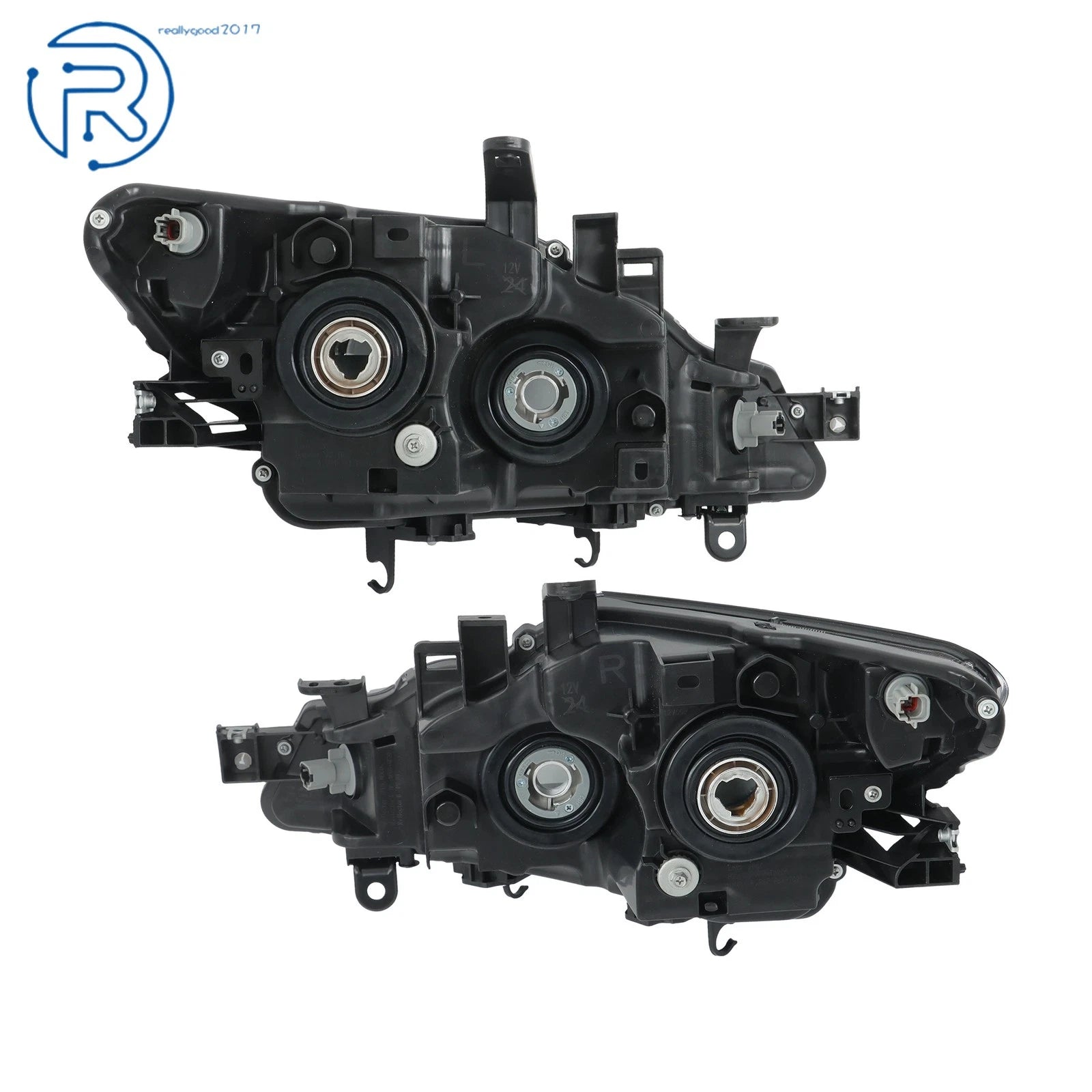 Set of 2 Halogen Headlights Assembly for Nissan Murano (2009-2014) Black