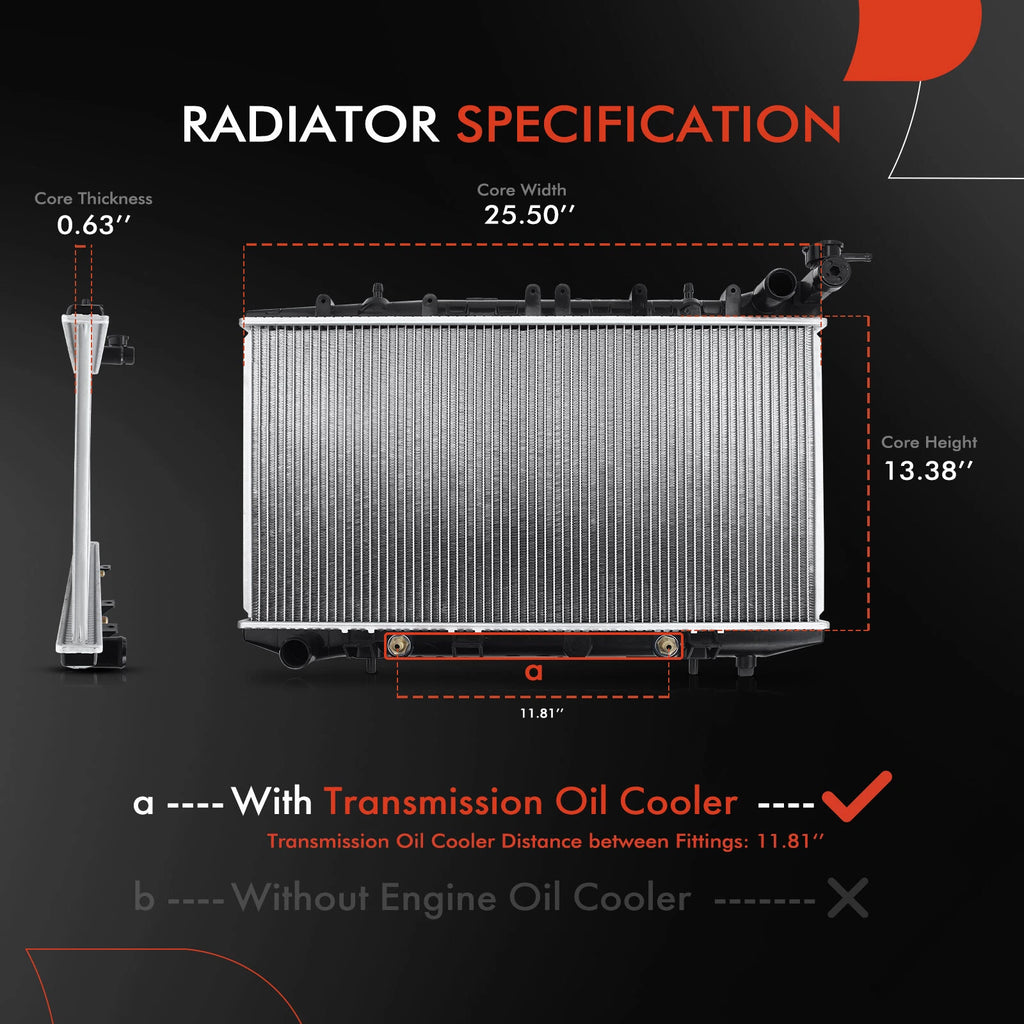 Radiator with Trans Oil Cooler for Nissan 200SX (1995–1998)