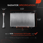 Radiator with Trans Oil Cooler for Nissan 200SX (1995–1998)