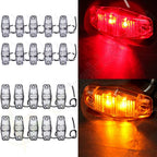 Set of 10 Mini LED Side Marker Lights - 3 Diode Amber & Red