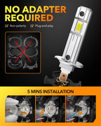 2X H1 LED Headlight Bulbs Conversion Kit 6500K OXILAM for