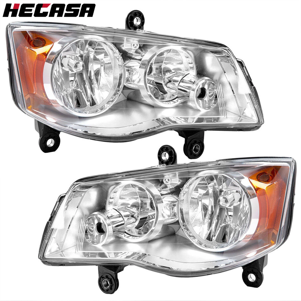 Pair of Headlights for Dodge Grand Caravan (2011–2018) & Chrysler Town & Country (2008–2016)