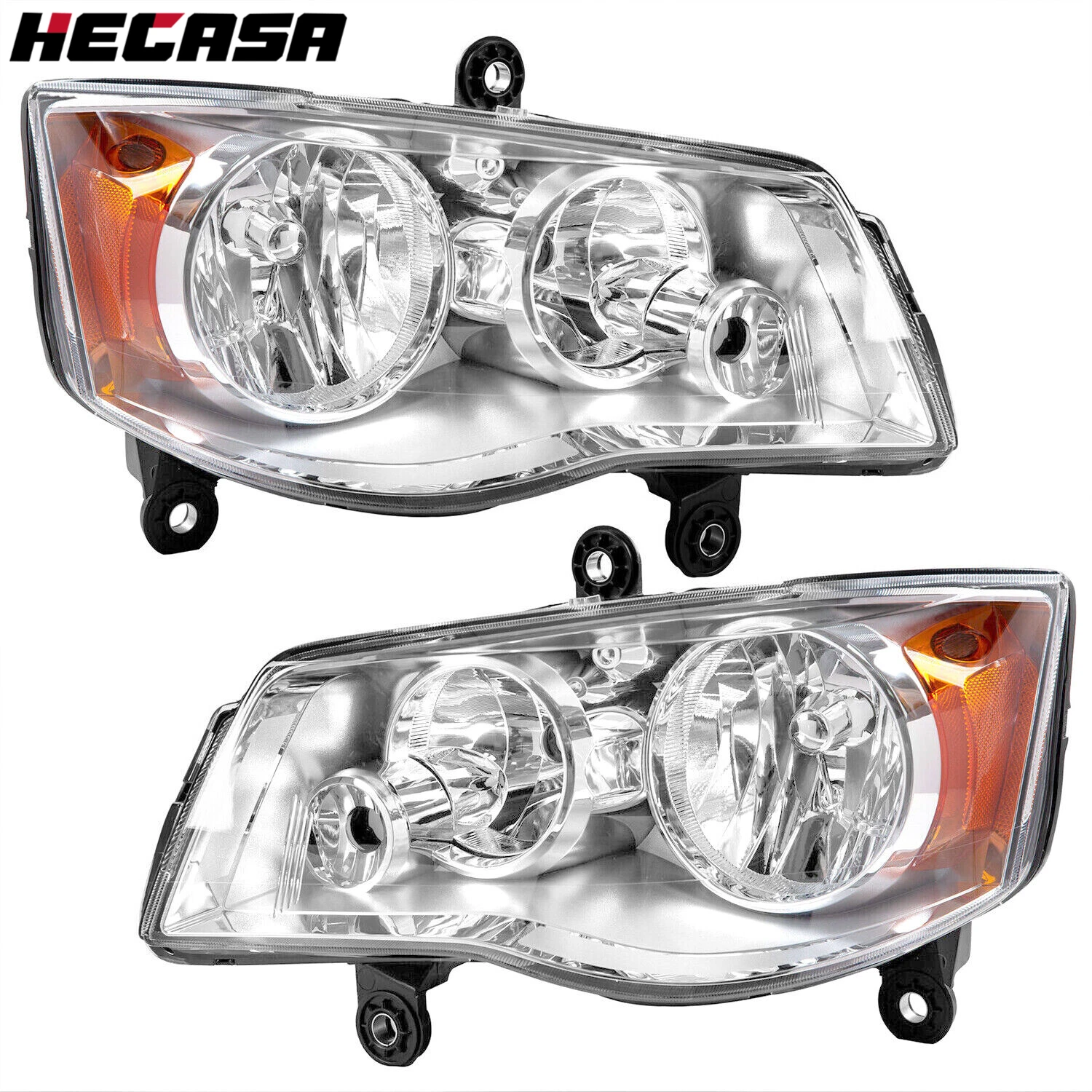 Pair of Headlights for Dodge Grand Caravan (2011–2018) & Chrysler Town & Country (2008–2016)