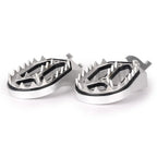 Silver Shark Teeth Racing Foot Pegs for Kawasaki KX250 KX450 (2008-2015)
