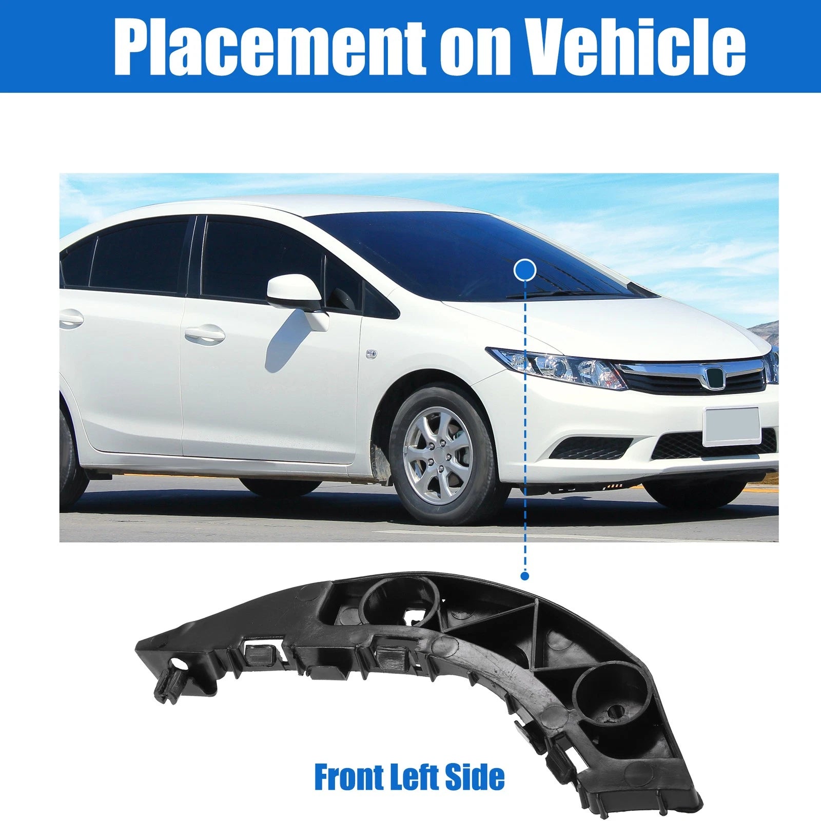 Left Side Front Bumper Mounting Support Bracket for Honda Civic (2006–2011)