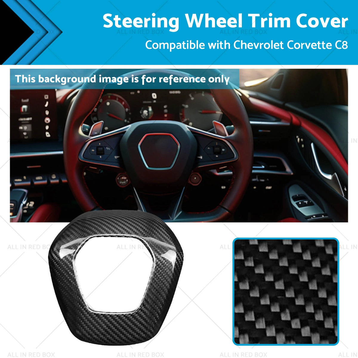 Carbon Fiber Steering Wheel Center Cover for Corvette C8 (2020–2023)