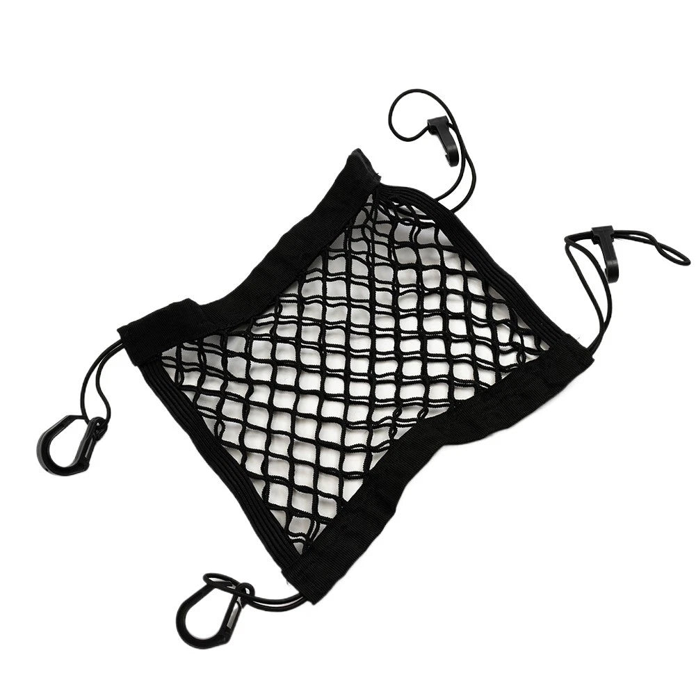 Cargo Net for ATV (23cm x 30cm) - Black Mesh with Plastic Hooks