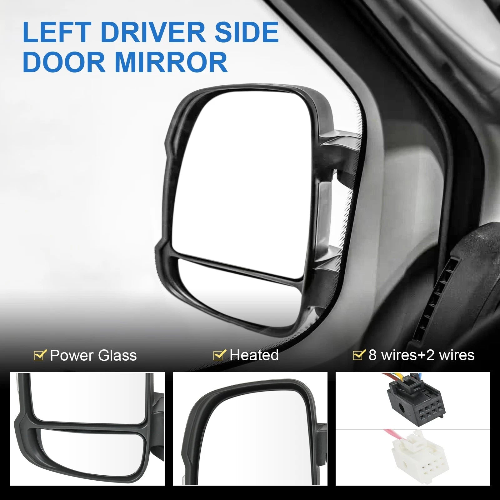Manual Door Mirror for RAM ProMaster 1500 2500 3500 (2014-2023) Left Side