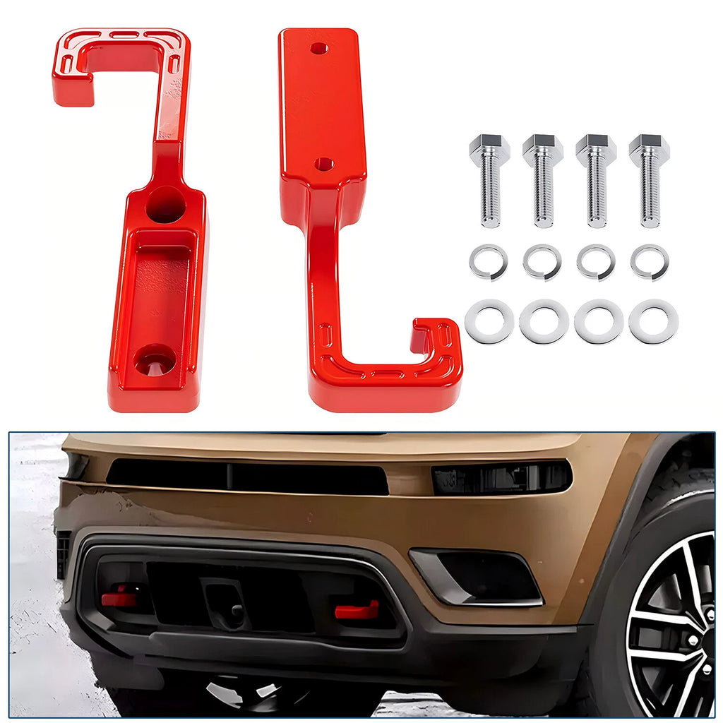 Pair Front Tow Hooks for Jeep Grand Cherokee (2015–2023) Red Forged