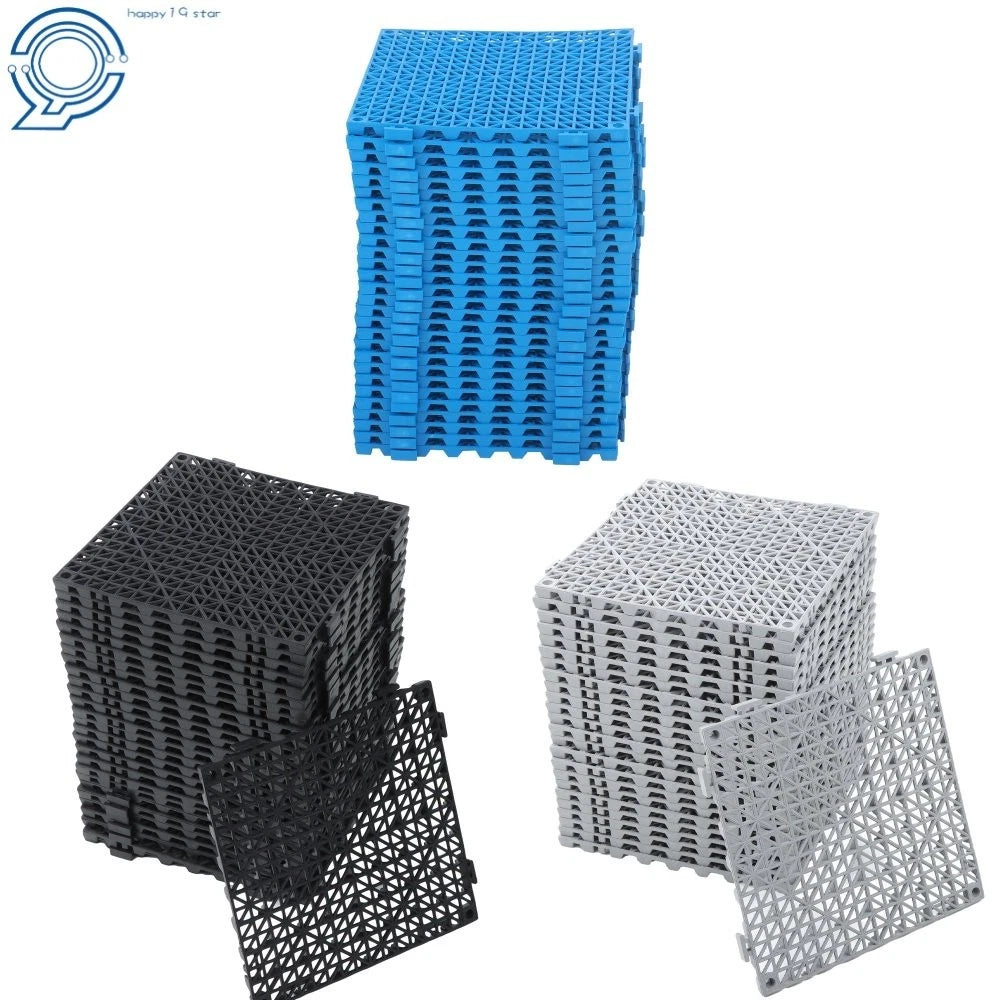 Set of 4 Interlocking Drainage Floor Tiles for Kitchen Pool Wet Areas