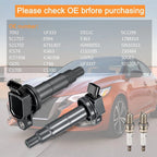 Set of 4 Ignition Coils & Spark Plugs for Toyota Camry RAV4 Highlander (2002–2011) UF333