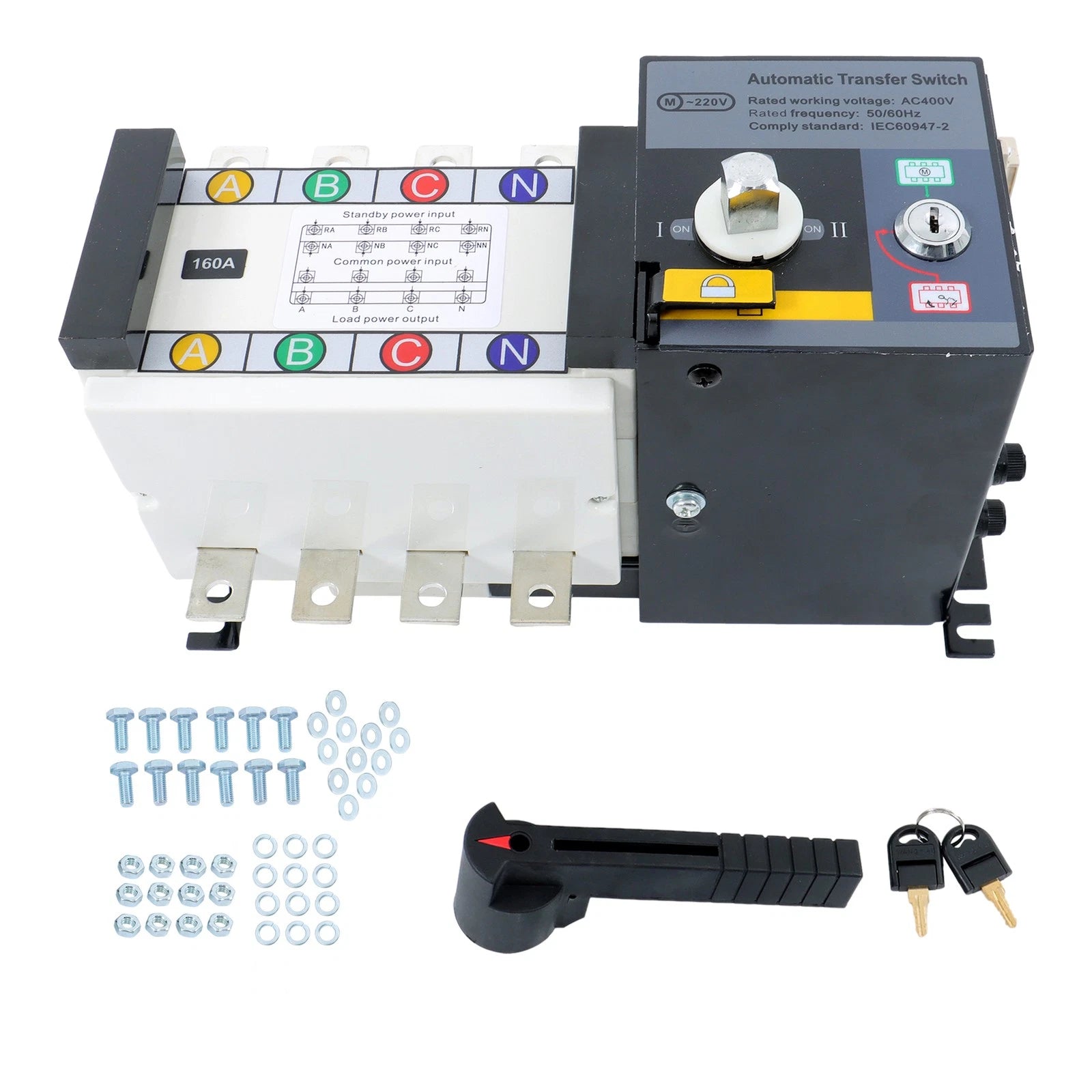 Automatic Transfer Switch 160A 4 Poles 110V 220V ATS for AC Generator
