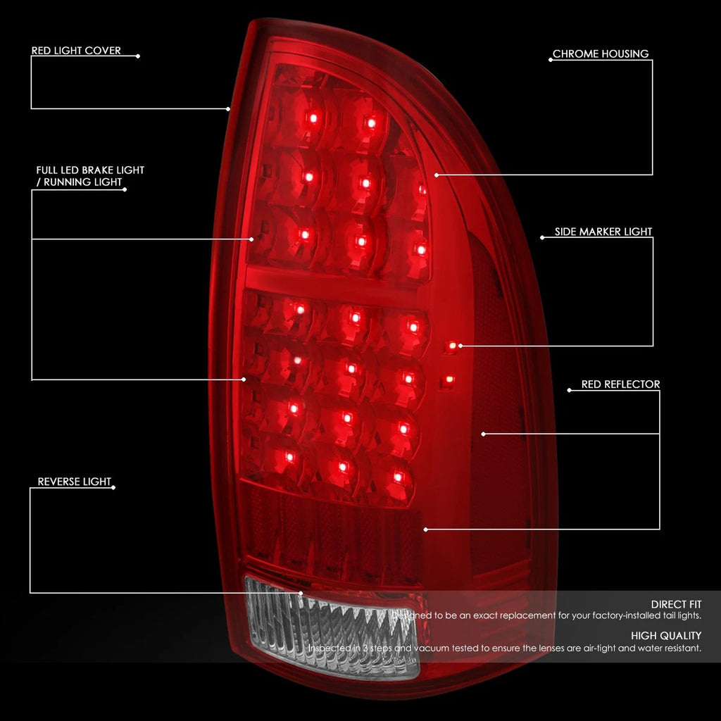Full LED Tail Brake Light Stop Lamp Set for Toyota Tacoma (2005–2015)