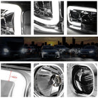 3D LED Bar Projector Headlight for Ford F-150/Mark LT (2004–2008) Chrome/Clear