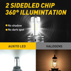2X LED H4 9003 Bulbs for Motorcycle (6000K White Hi/Lo Beam)