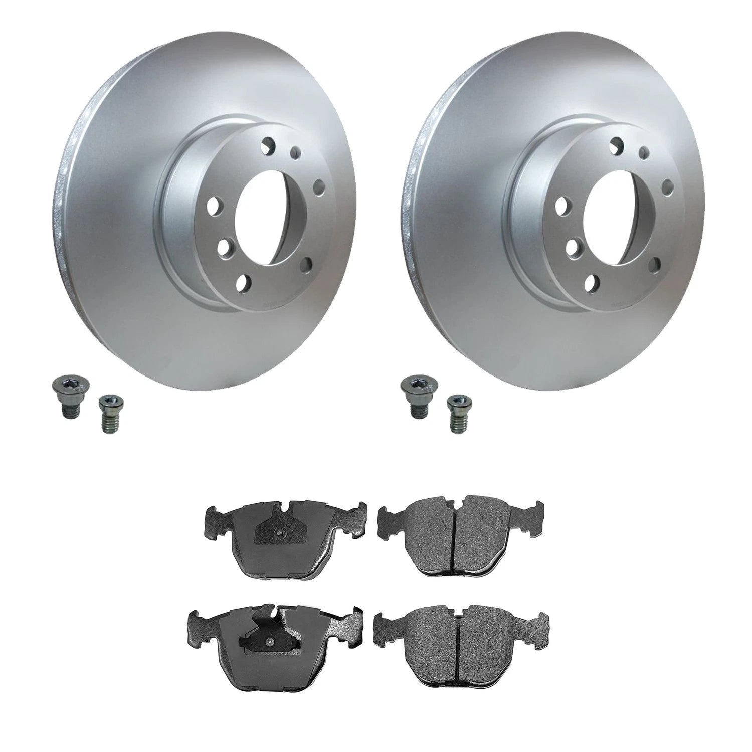 Hella Front Rotor & Akebono EURO Ceramic Disc Brake Pad Kit for BMW E39 530i 540i (1997–2003)