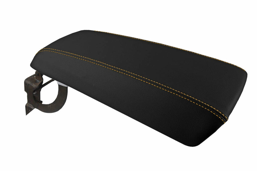 Leather Console Lid Armrest Cover for Ford Edge (2011–2020) Orange Stitch