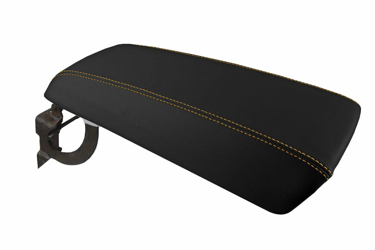Leather Console Lid Armrest Cover for Ford Edge (2011–2020) Orange Stitch