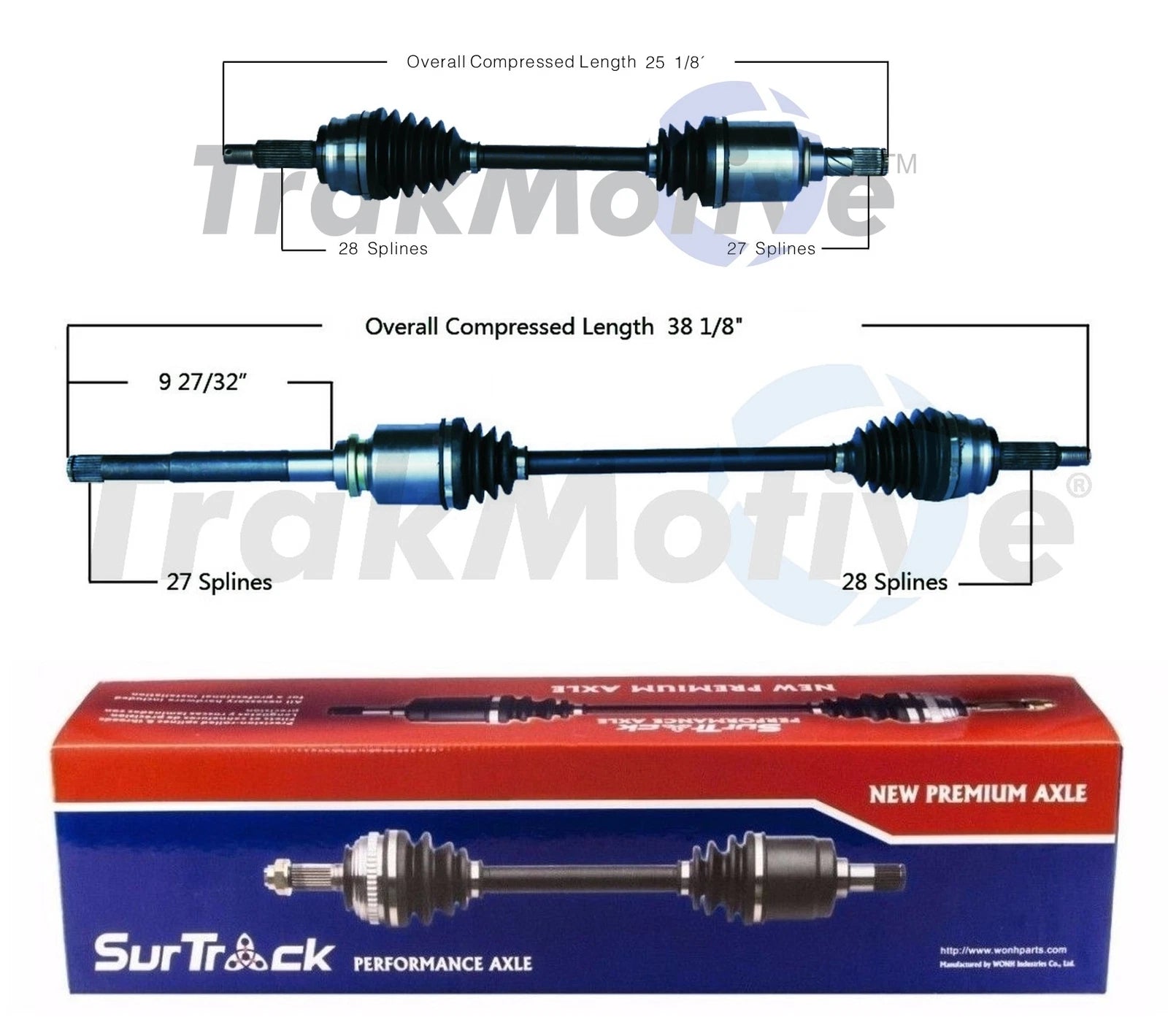 Set of 2 Front CV Axle Shafts for Jeep Patriot Compass Dodge Caliber (2007–2017)