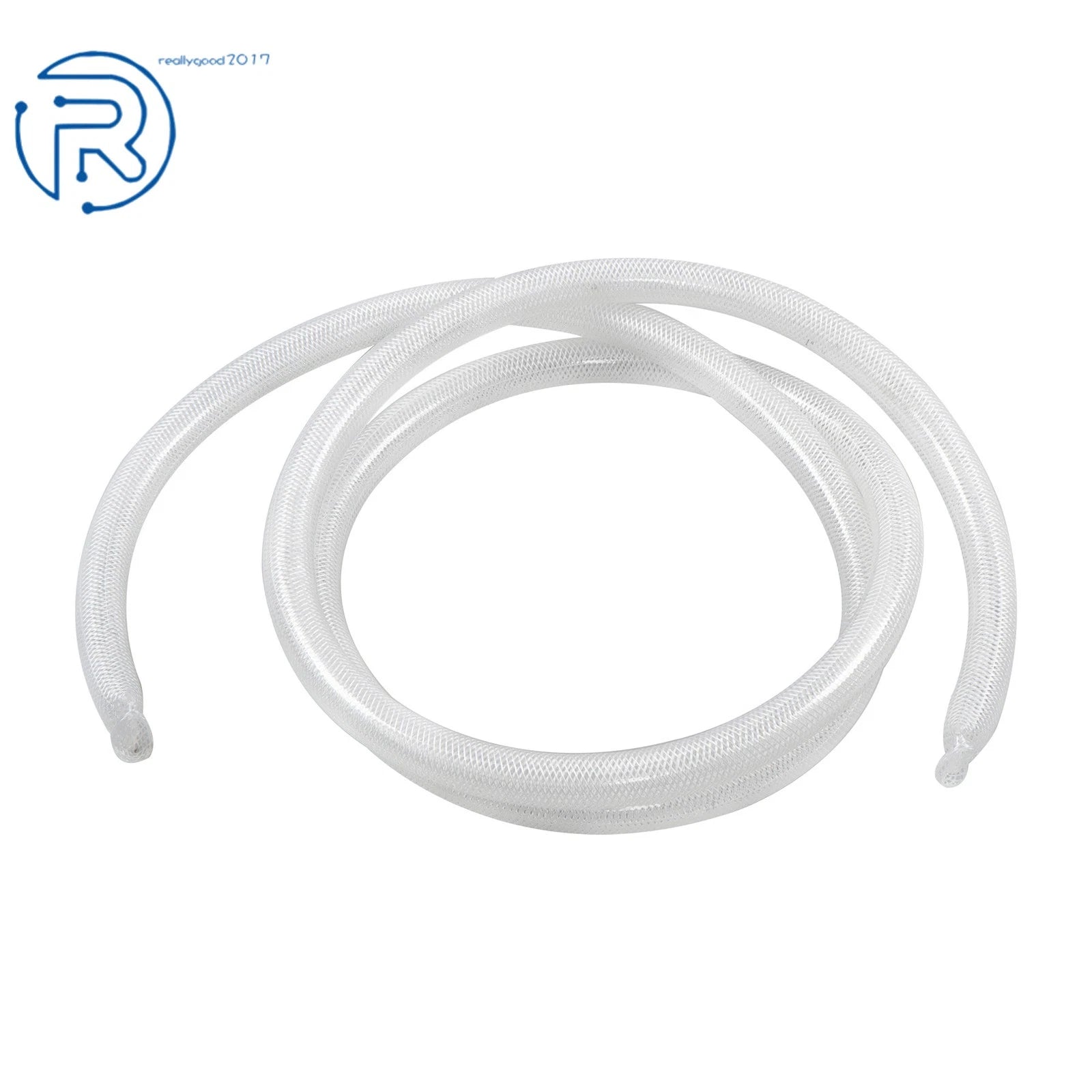 10 ft Heavy Duty Braided Clear PVC Tubing 1" ID × 1-1/4" OD