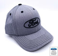 Licensed Ford Oval Logo Hat Gray Heather Twill for Ford Vehicles (Universal)