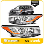 Headlight Assembly for Toyota Highlander (2014–2016) Chrome Amber Housing