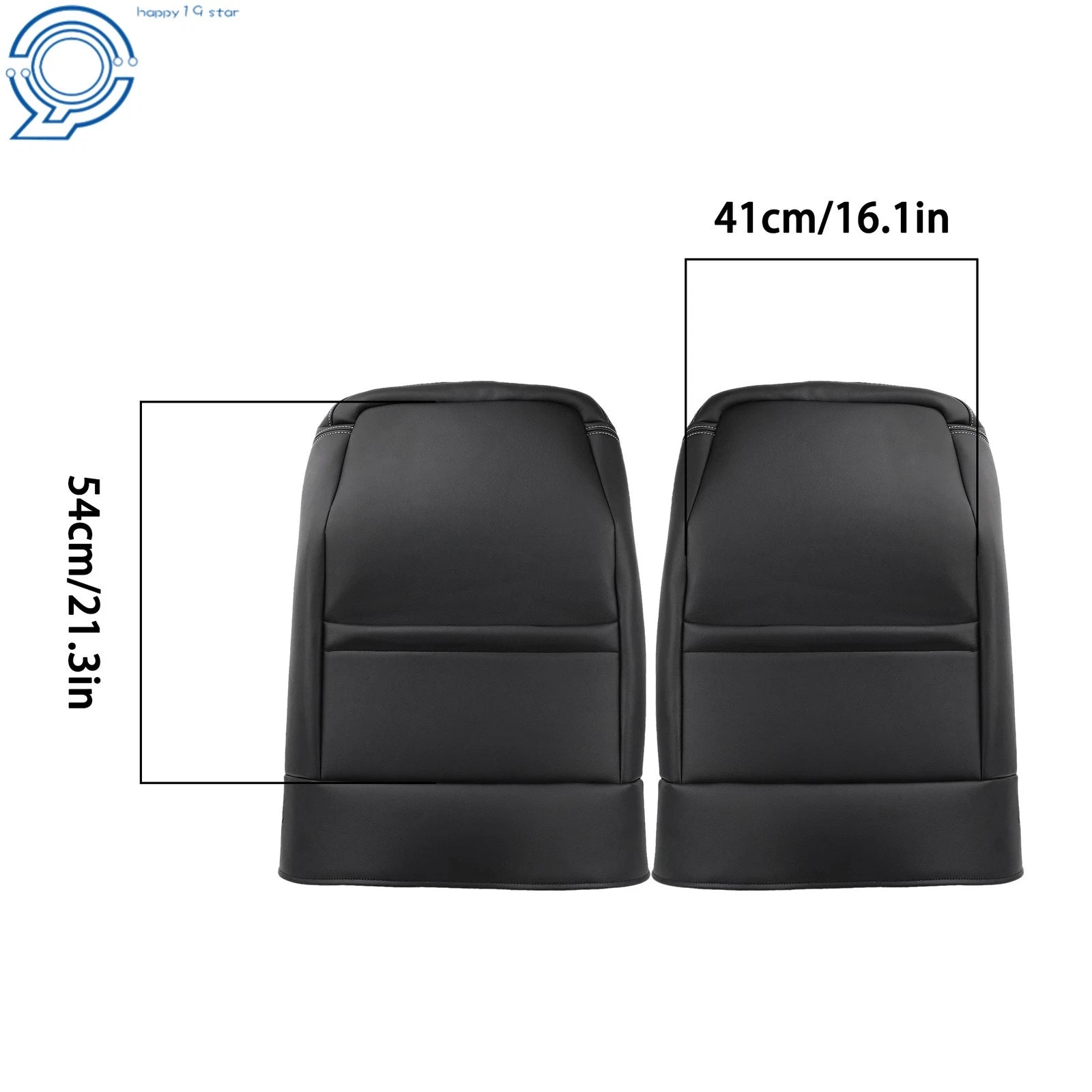 Set of 2 Black Leatherette Front Seat Back Covers for Jeep Wrangler (2013-2017)
