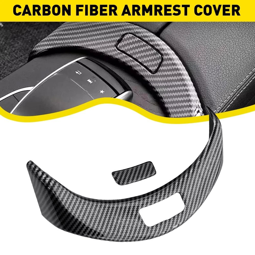 Carbon Fiber Console Armrest Button Trim for Benz GLC Class X253 (2015–2020)