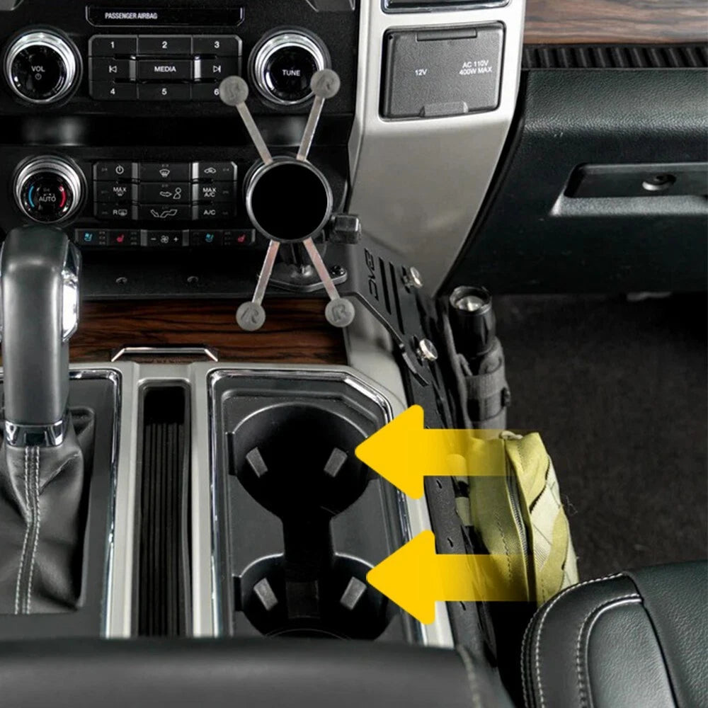 Center Console Cup Holder Insert for Ford F150 Expedition (2017–2021) Black