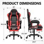 Adjustable Back Wide Seat Head Support for Gaming Chair (Red/Black)