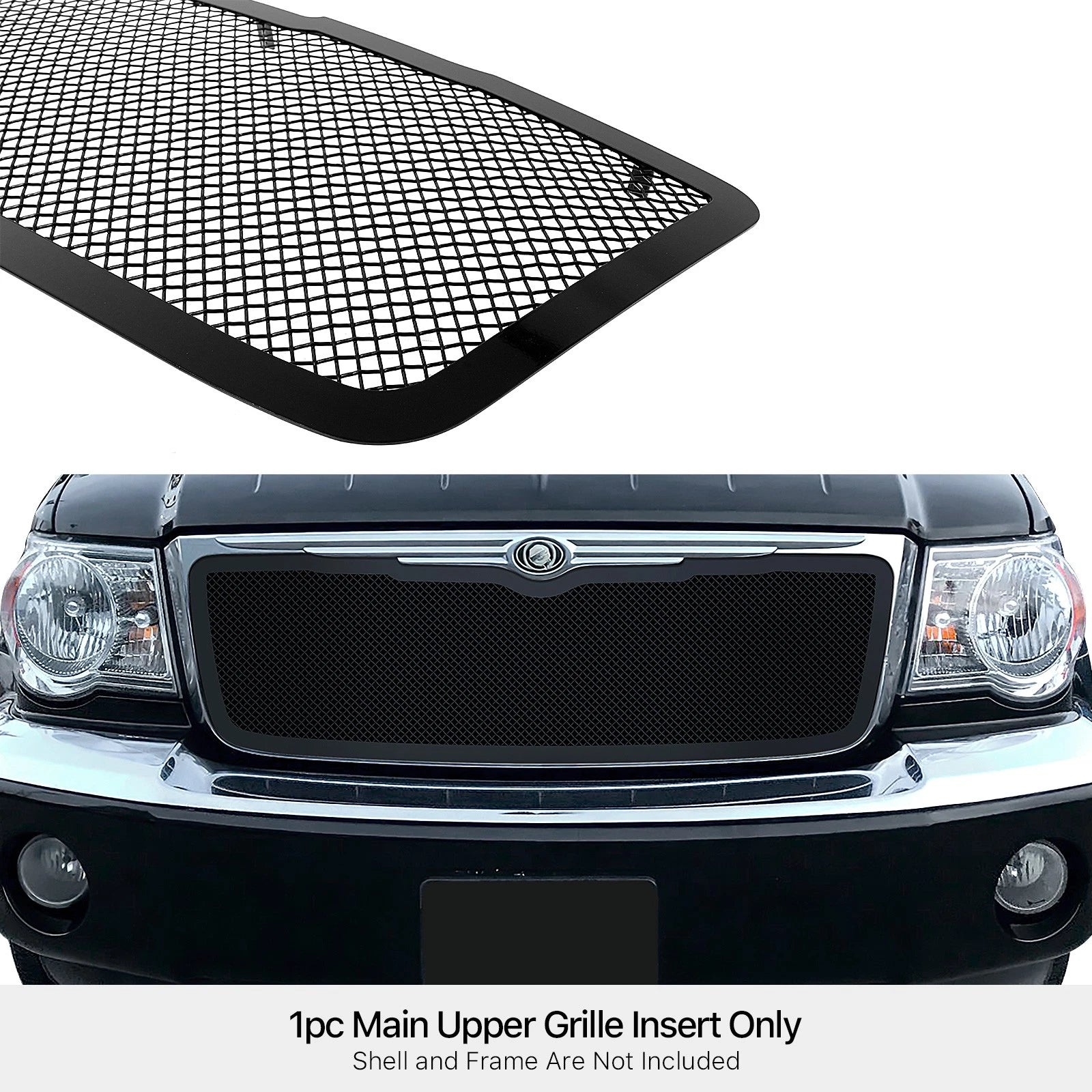 Black Stainless Steel Mesh Grille Insert for Chrysler Aspen (2007-2009)