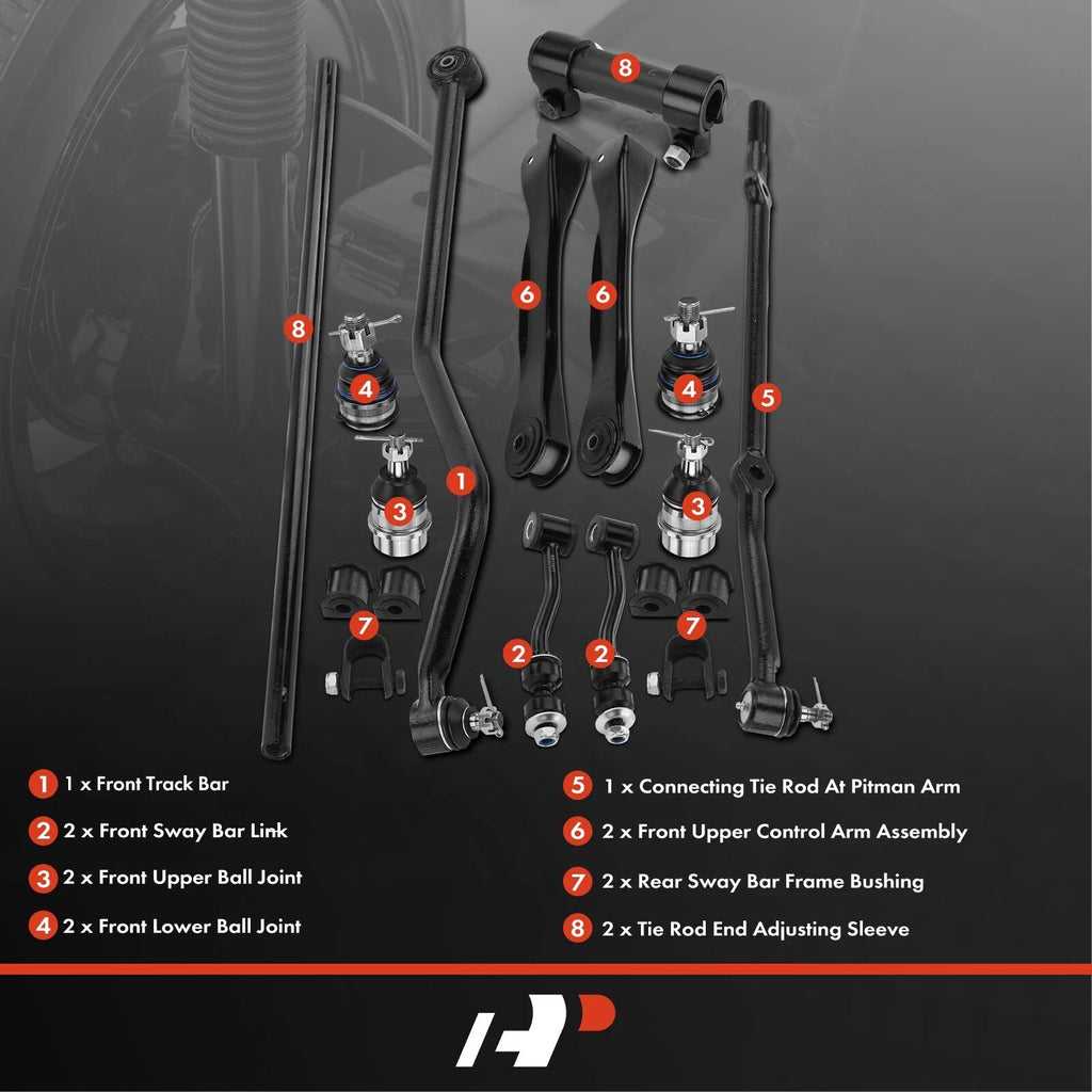 Set of 14 Control Arm Ball Joints & Sway Bar Links for Jeep Cherokee