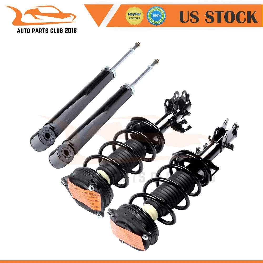 Front Complete Struts Coil Springs Assembly & Rear Shocks for Nissan Versa (2007–2012)