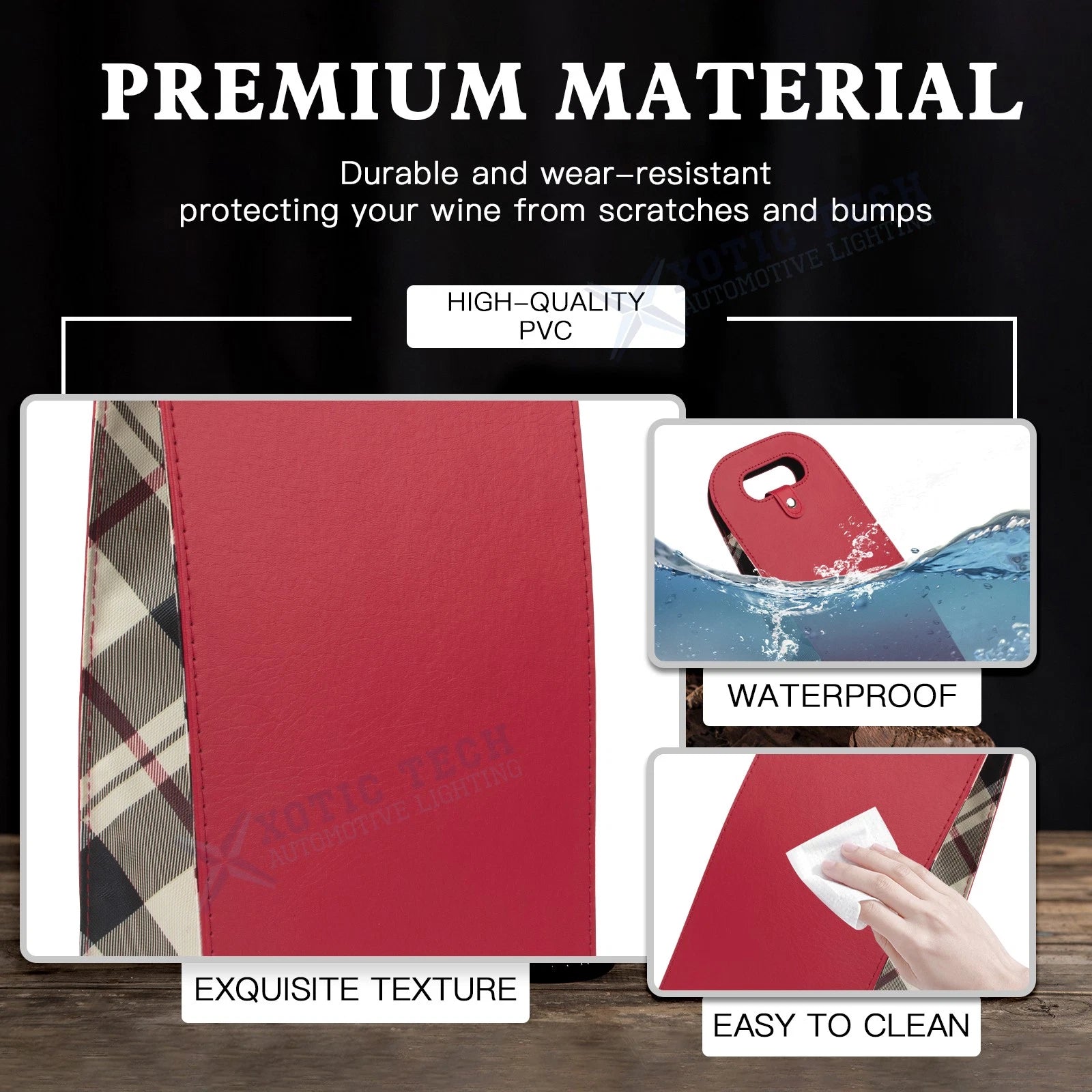 Red Wine Carrier Bag for Double Bottle Protection for Party (---)