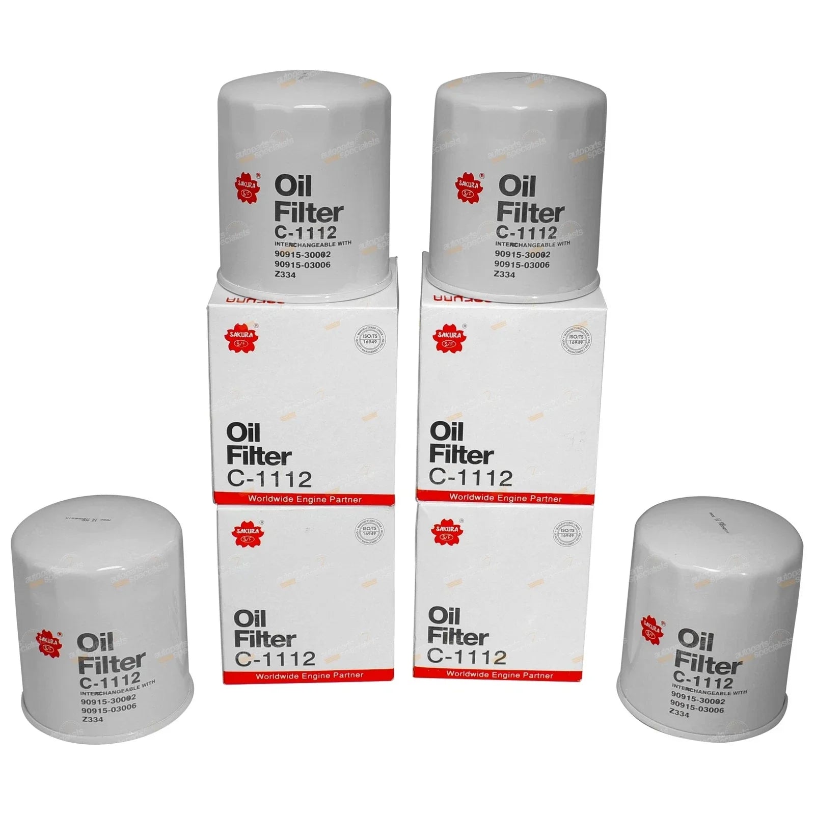 4 x Diesel Oil Filters 3.0L for Toyota Hiace Van (2000-2004)