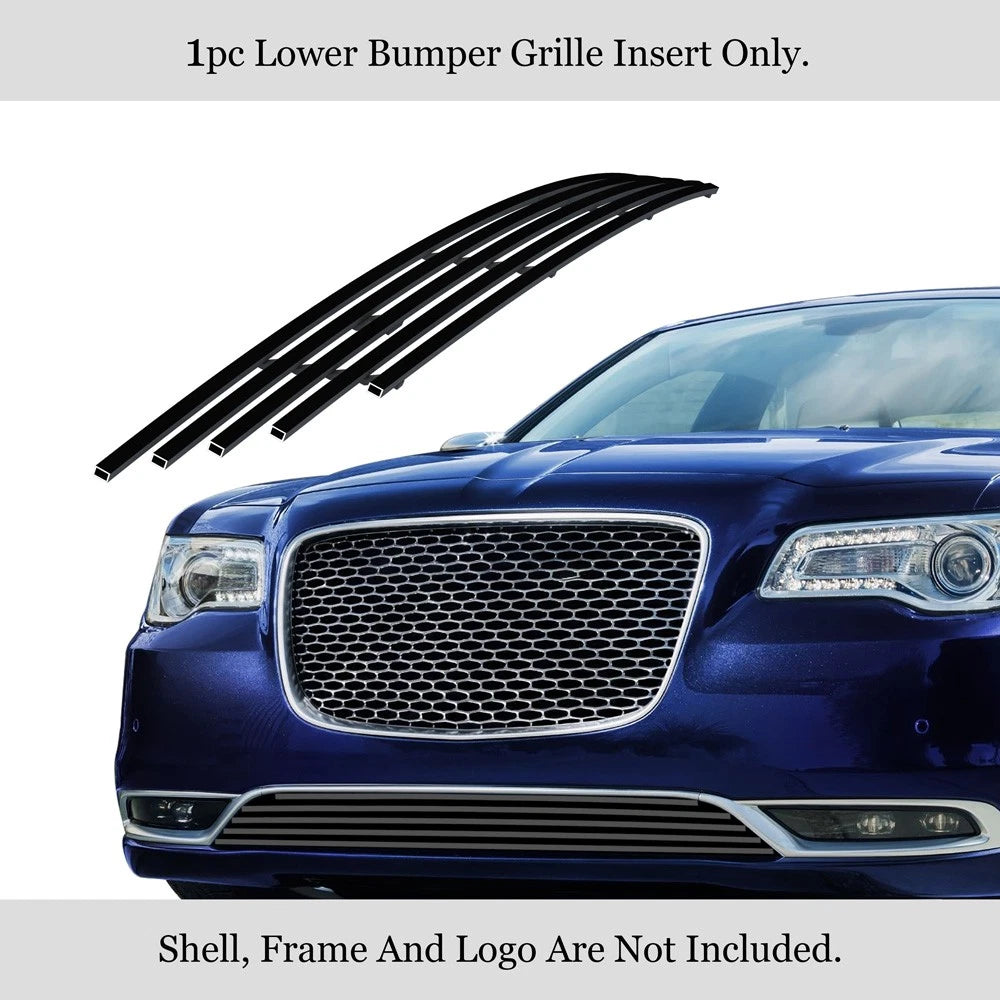 Lower Billet Grille for Chrysler 300C (2015-2023) Black Stainless