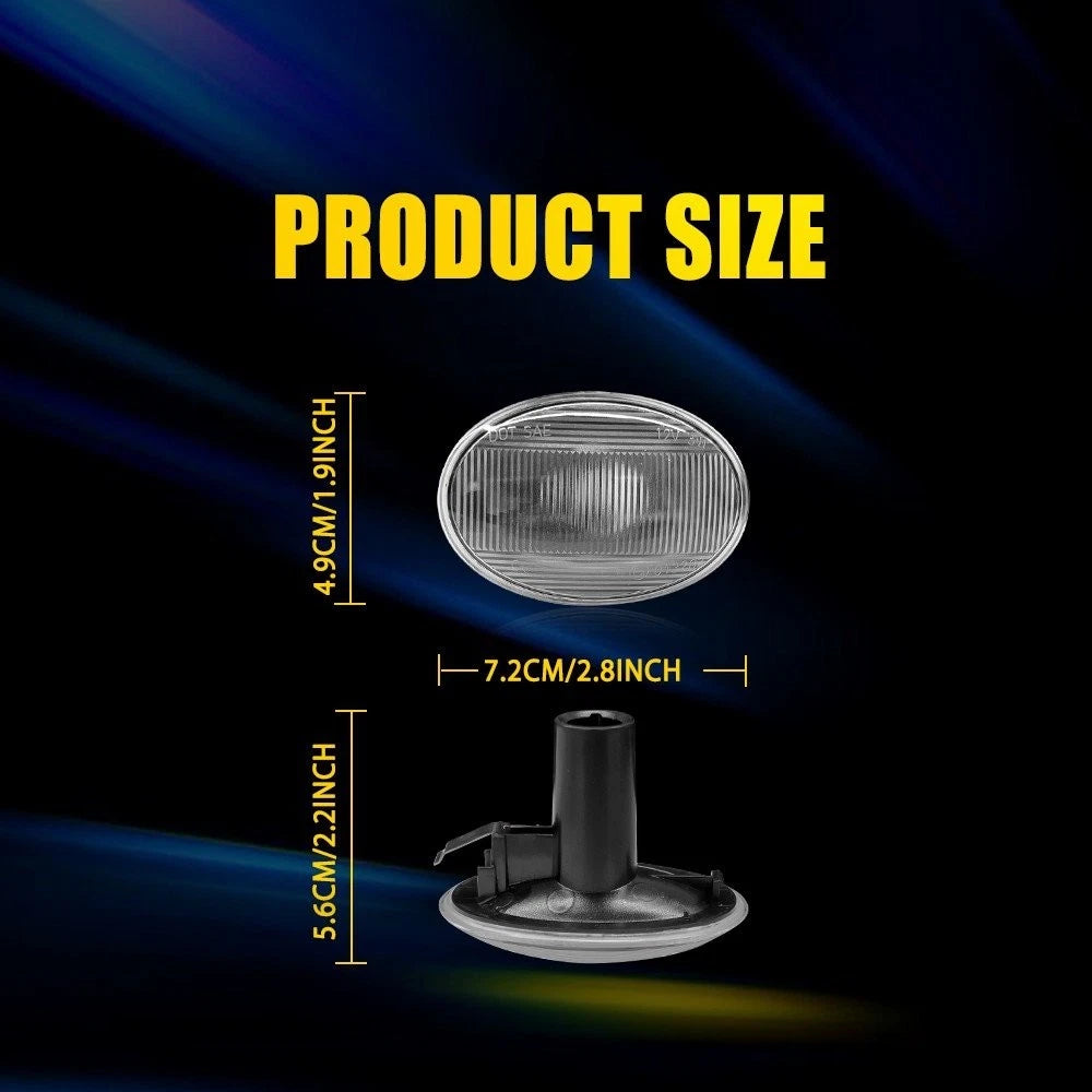 2X Front Side Marker Fender Light Clear Lens for Mini Cooper (2007–2015)