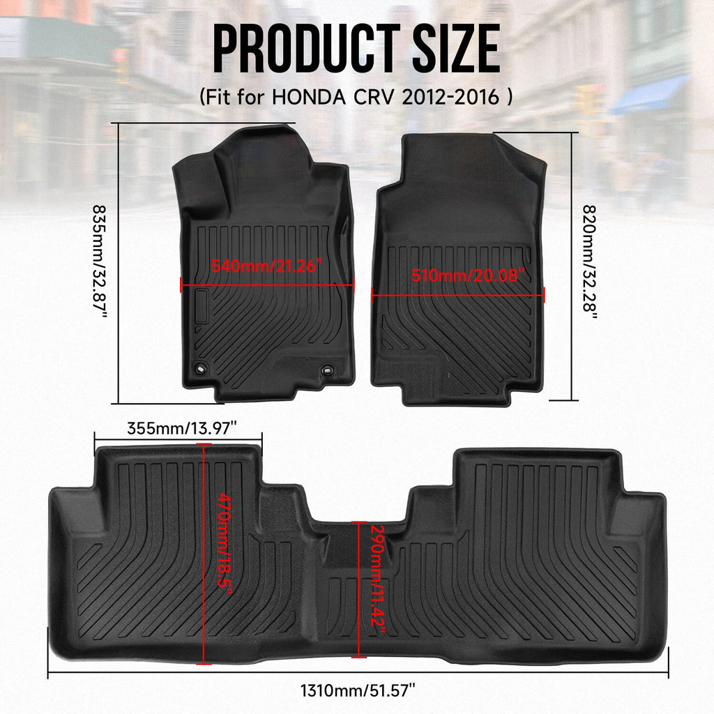 Set of 3 Car Floor Mats for Honda CR-V LX EX SE (2012–2016)