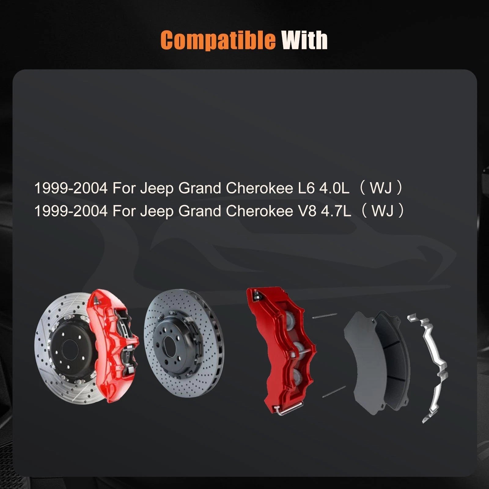 Pair Rear Brake Calipers for Jeep Grand Cherokee (1999–2004)