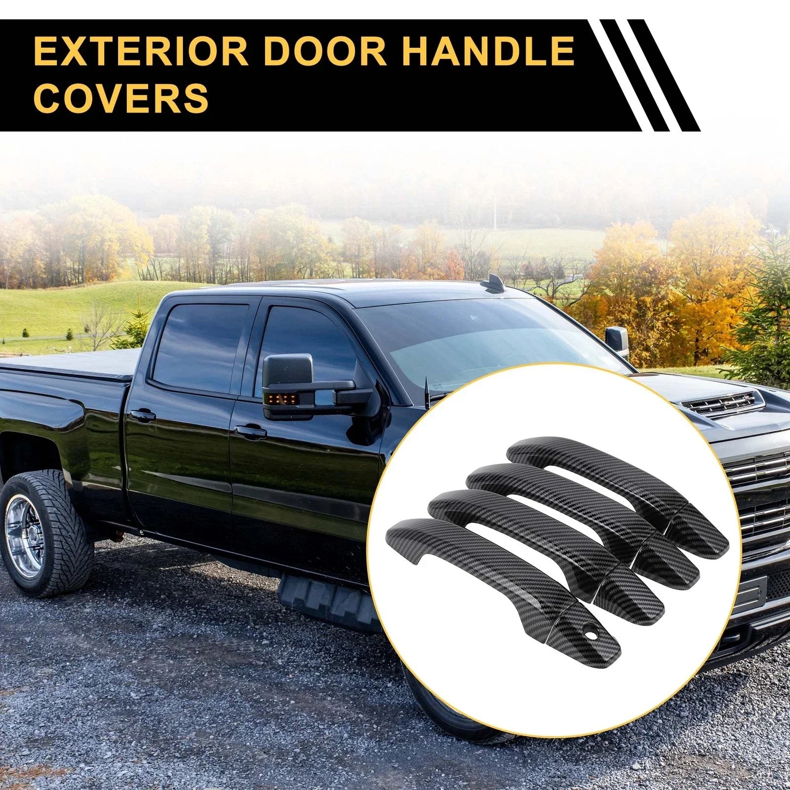 4pcs Exterior Door Handle Covers for Chevrolet Silverado 1500 (2014-2018)